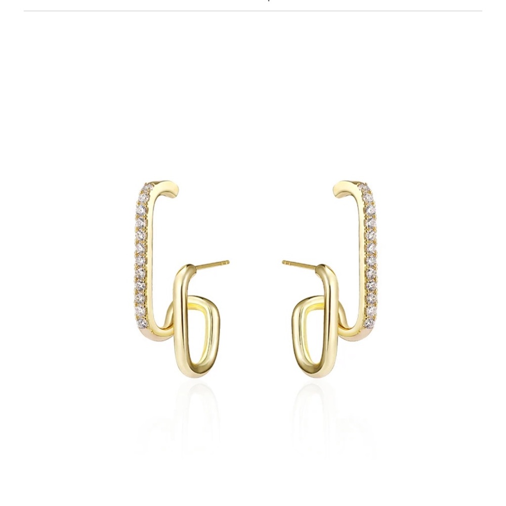Gold double earring (w cuff)
